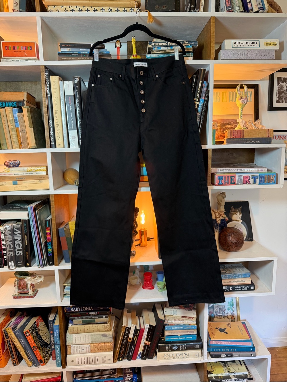 timeless galleria mich jet black straight jeans size 32
